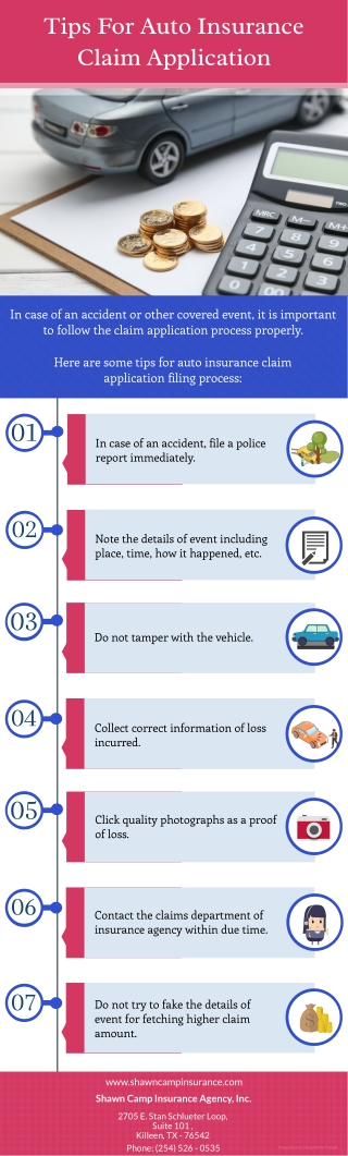 Tips For Auto Insurance Claim Application