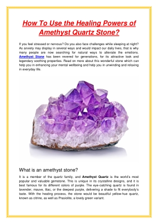 How To Use the Healing Powers of Amethyst Quartz Stone