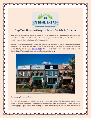 Prep Your Home to Compete Homes for Sale in Bellevue