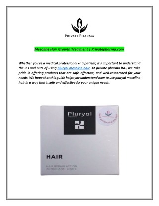 Mesoline Hair Growth Treatment | Privatepharma.com