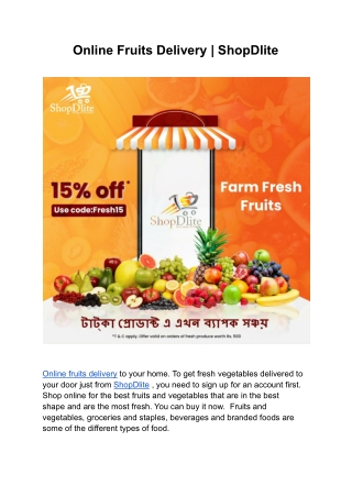 Online Fruits Delivery | ShopDlite