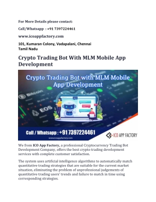 Crypto Trading Bot With MLM Mobile App Development