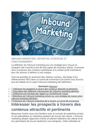 Comment fonctionne la stratégie de l'Inbound Marketing ?