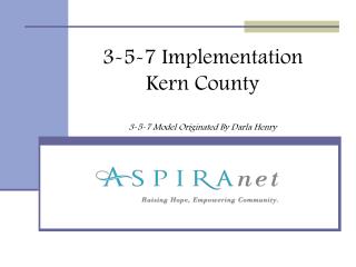 3-5-7 Implementation Kern County 3-5-7 Model Originated By Darla Henry