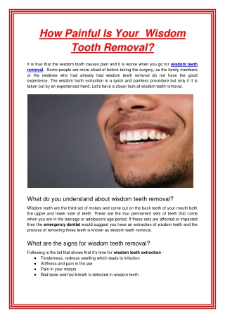 How Painful Is Your  Wisdom Tooth Removal