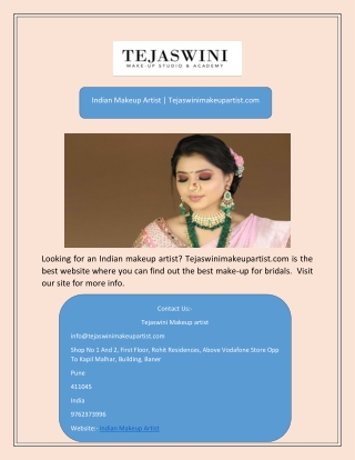 Indian Makeup Artist | Tejaswinimakeupartist.com