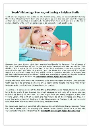 Teeth Whitening - Best way of having a Brighter Smile