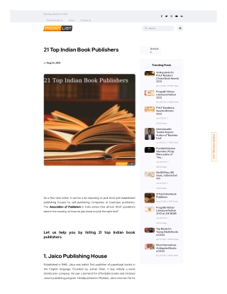 21 Top Indian Book Publishers