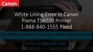 Fix White Lining Error in Canon Pixma TS6020 Printer - 1-888-840-1555 Canon Helpline