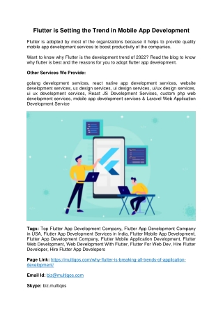 Flutter is Setting the Trend in Mobile App Development