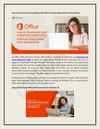 Download and Install Microsoft Office Products