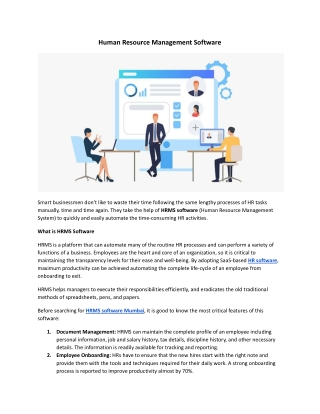 Human Resource Management Software