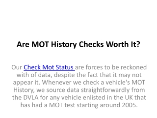 Are MOT History Checks Worth It?