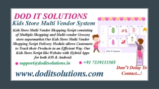 Readymade Kids Store Multi Vendor System - DOD IT SOLUTIONS