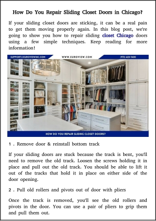 sliding closets doors repair in Chicago