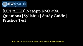 [UPDATED] NetApp NS0-593: Questions | Syllabus | Study Guide | Practice Test
