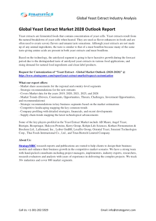 Europe accounts largest share in Global Yeast Extract Industry