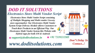 Readymade Electronics Store Multi Vendor System - DOD IT SOLUTIONS