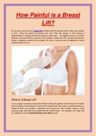 How Painful is a Breast Lift
