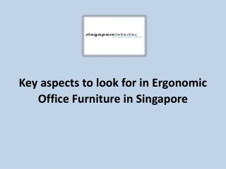 Ergonomic Office Furniture in Singapore