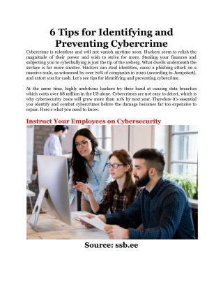 6 Tips for Identifying and Preventing Cybercrime