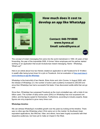 How much does it cost to develop an app like WhatsApp