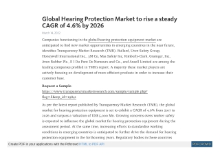 Hearing Protection Equipment Market worth US$ 5,000 Mn by 2026