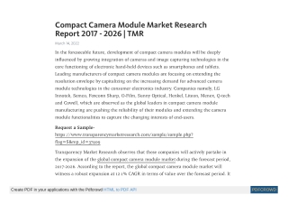 Compact Camera Module Market Research Report 2017 - 2026 | TMR