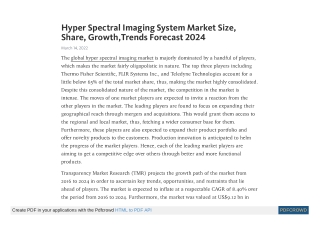 Hyper Spectral Imaging System Market Size, Share, Growth,Trends Forecast 2024