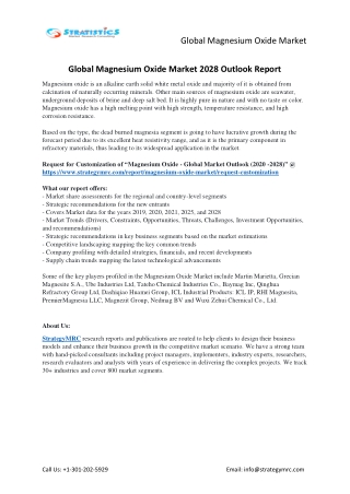 Magnesium Oxide Market Forecasts to 2028