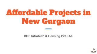 Affordable Projects in New Gurgaon