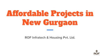 Affordable Projects in New Gurgaon