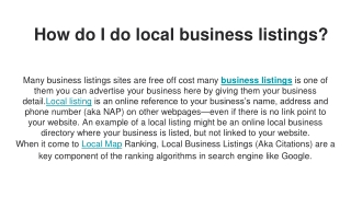 How do I do local business listings_