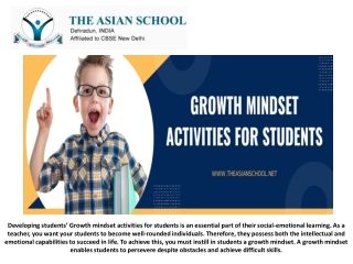 Growth Mindset Activities For Students