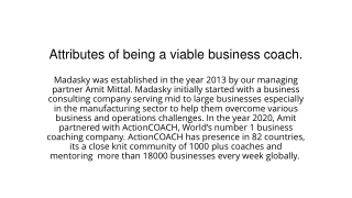 Attributes of being a viable business coach