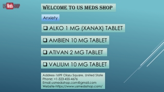 Alko 1 Mg (Xanax) Tablet in USA