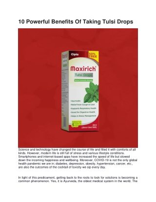 10 Powerful Benefits Of Taking Tulsi Drops