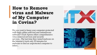 How to Remove virus and Malware of My Computer in Covina?