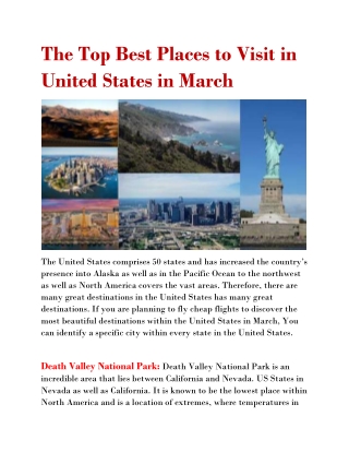The Top Best Places to Visit in United States in March