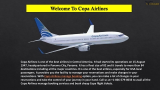 Copa Airlines Manage Flight Booking  1-866-579-8033