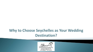 Why to Choose Seychelles as Your Wedding Destination?