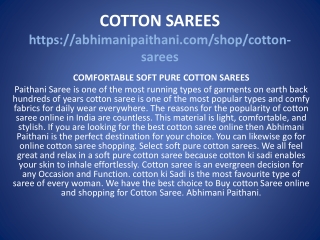 Cotton saree | Buy Cotton ki Sadi Online | Abhimani Paithani