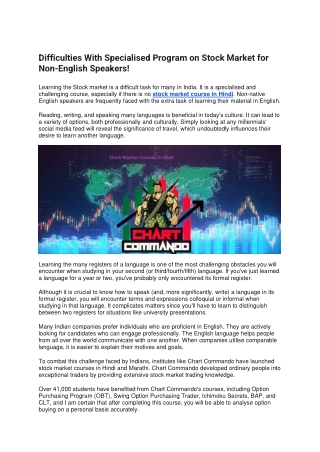 Difficulties With Specialised Program For Non-English Speakers!