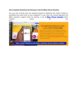 Get Complete Solutions By Placing A Call At EBay Phone Number?