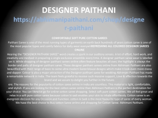 Designer Saree | Designer Paithani Saree Online Shopping For Wedding | Abhimani