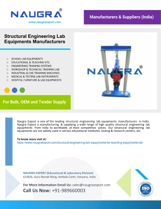 Structural Engineering Lab Equipments Manufacturers