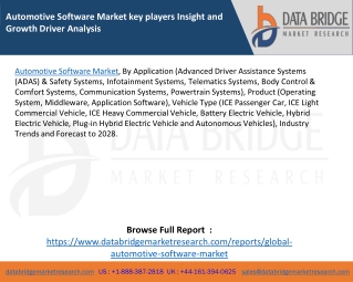 Automotive Software Market key players Insight and Growth Driver Analysis