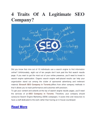 4 Traits Of A Legitimate SEO Company