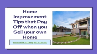 Home improvement tips that pay off when you sell your own home