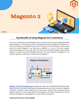 Top Benefits of Using Magento for E-commerce